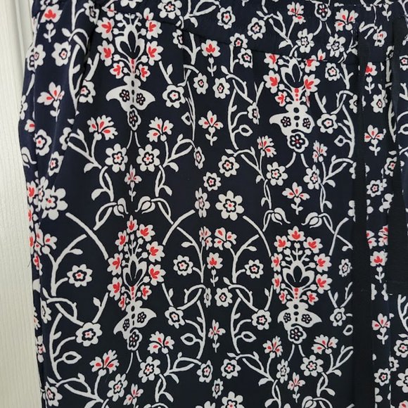 LOFT Black and Pink Floral Wide Leg Pants - Picture 3 of 6
